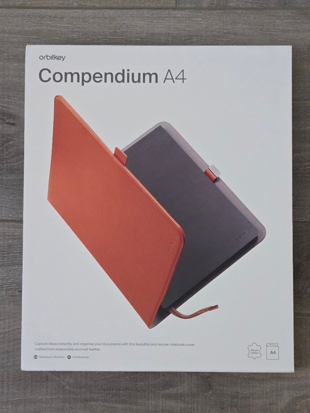 Orbitkey Natural Leather Portfolio Compendium A4, Terracotta (Brand New)